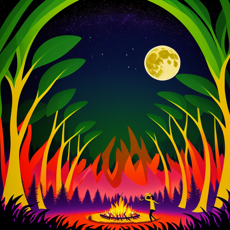Campfire Under the Full Moon view 2