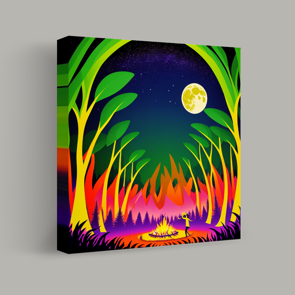 Campfire Under the Full Moon view 1