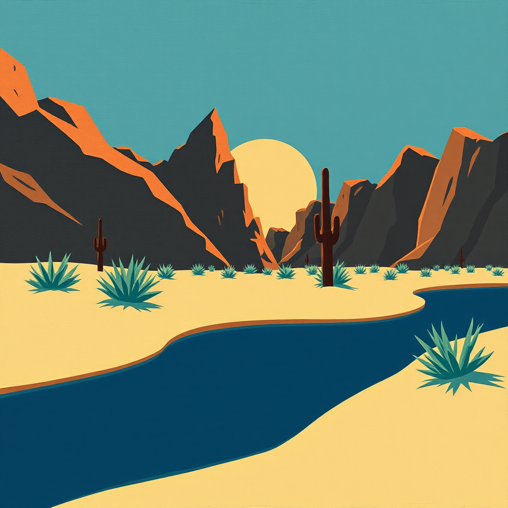 Sunlit Serenity in the Desert view 2