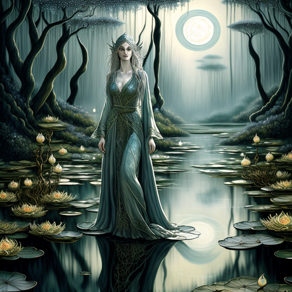 Moonlit Guardian of the Enchanted Waters