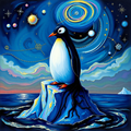 Celestial Penguin on an Iceberg thumbnail 2
