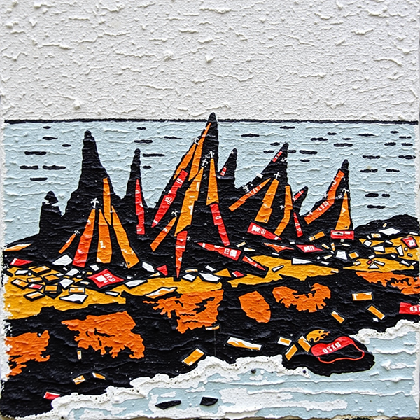 Jagged Peaks by the Shore