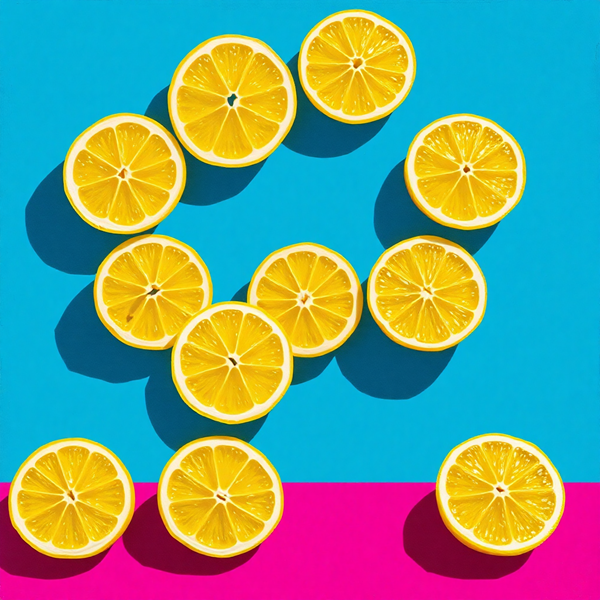 Citrus Symphony in Blau und Magenta