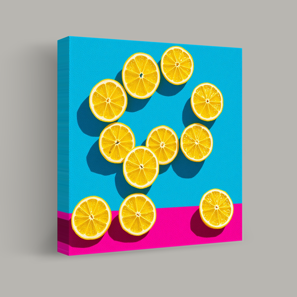 Citrus Symphony in Blau und Magenta Ansicht 1