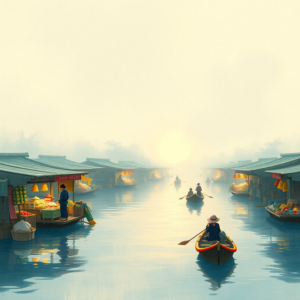 Morning at the Floating Market view 2