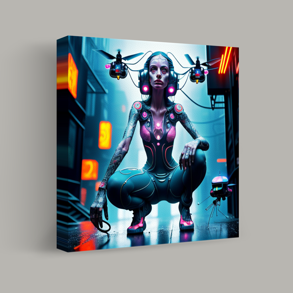 Neon Guardian of the Cyber Alley view 1