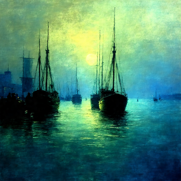 Moonlit Harbor Serenity