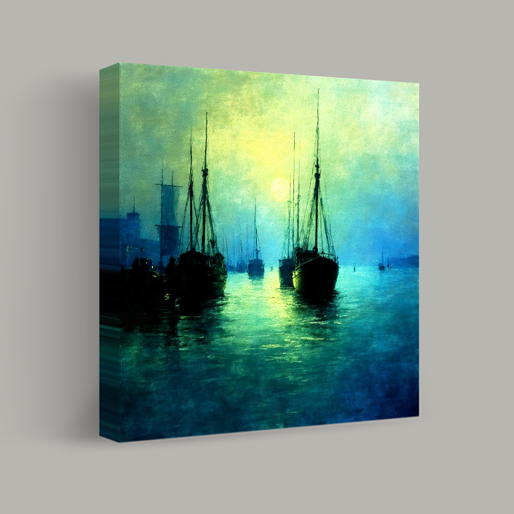 Moonlit Harbor Serenity view 1