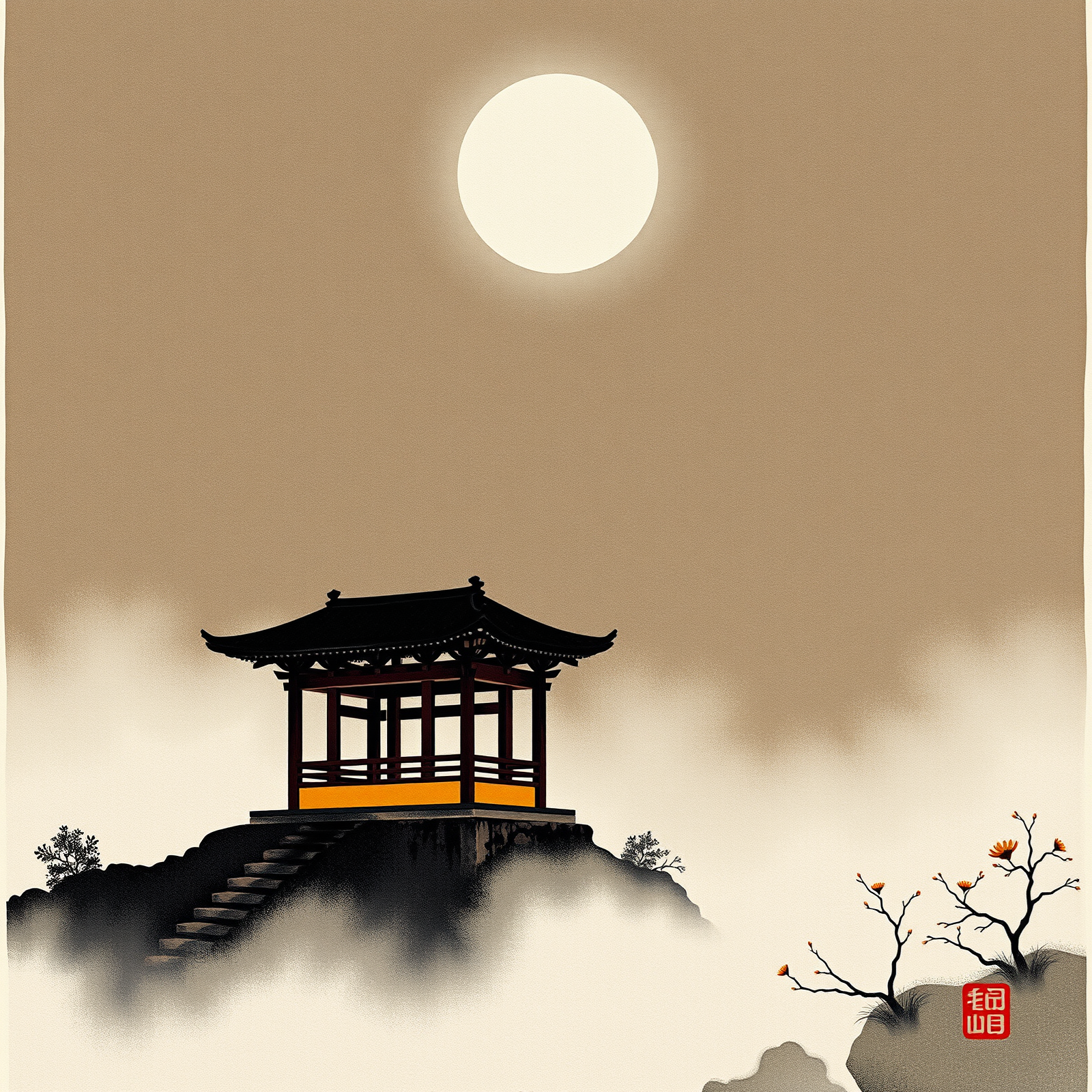 Moonlit Serenity Over the Pavilion view 2