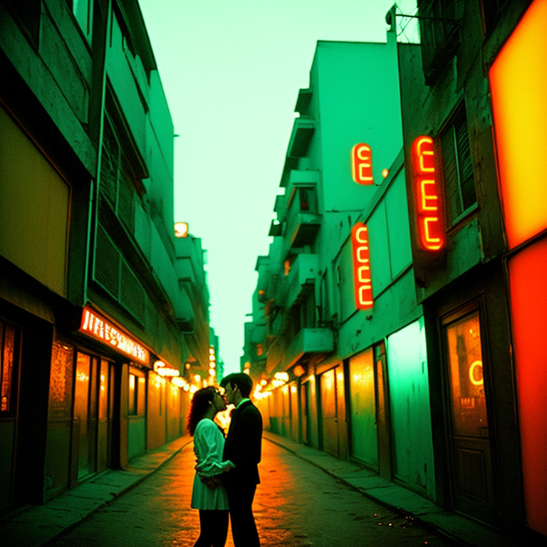 Lovers in a Neon Alley view 2