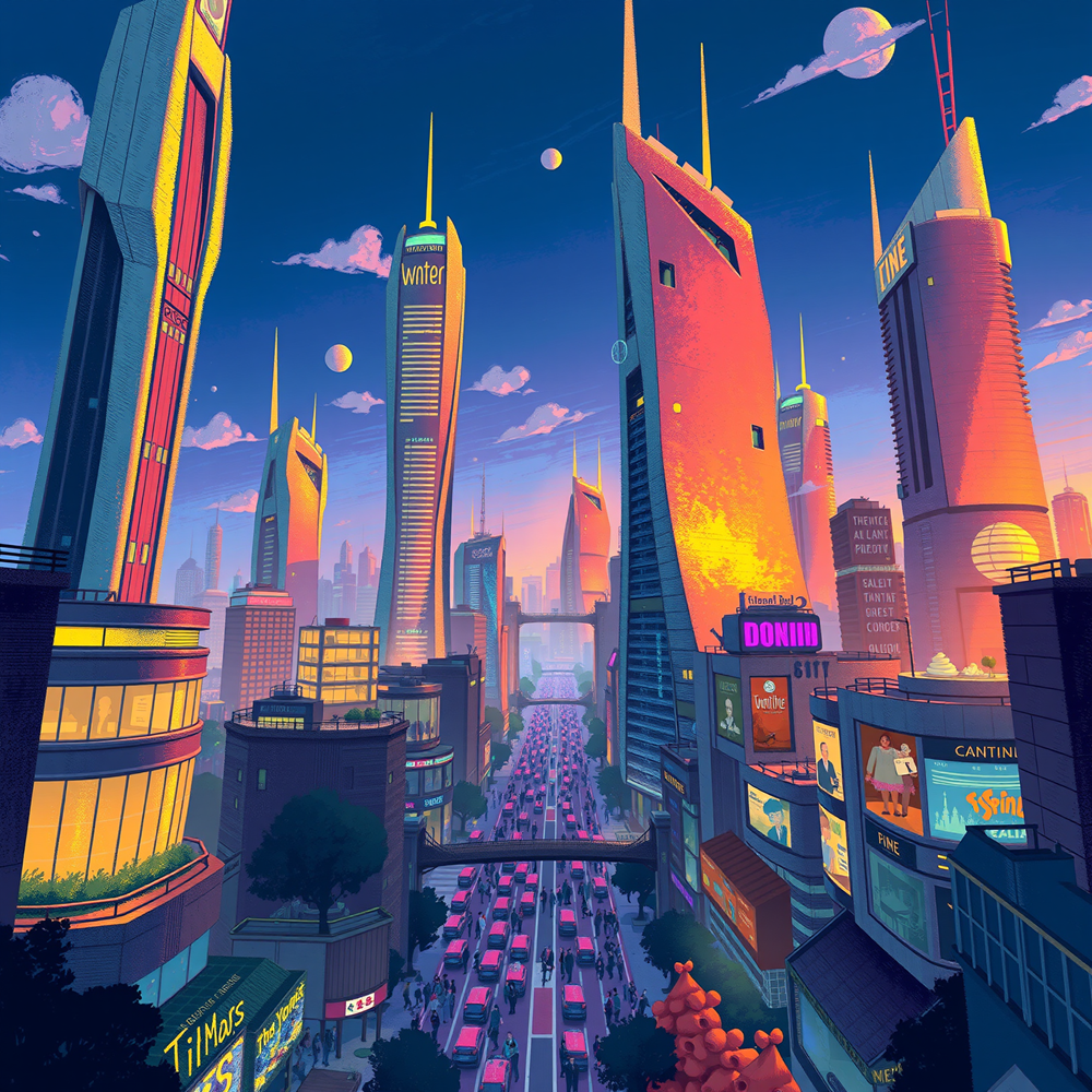 Skyscrapers of the Neon Horizon view 2