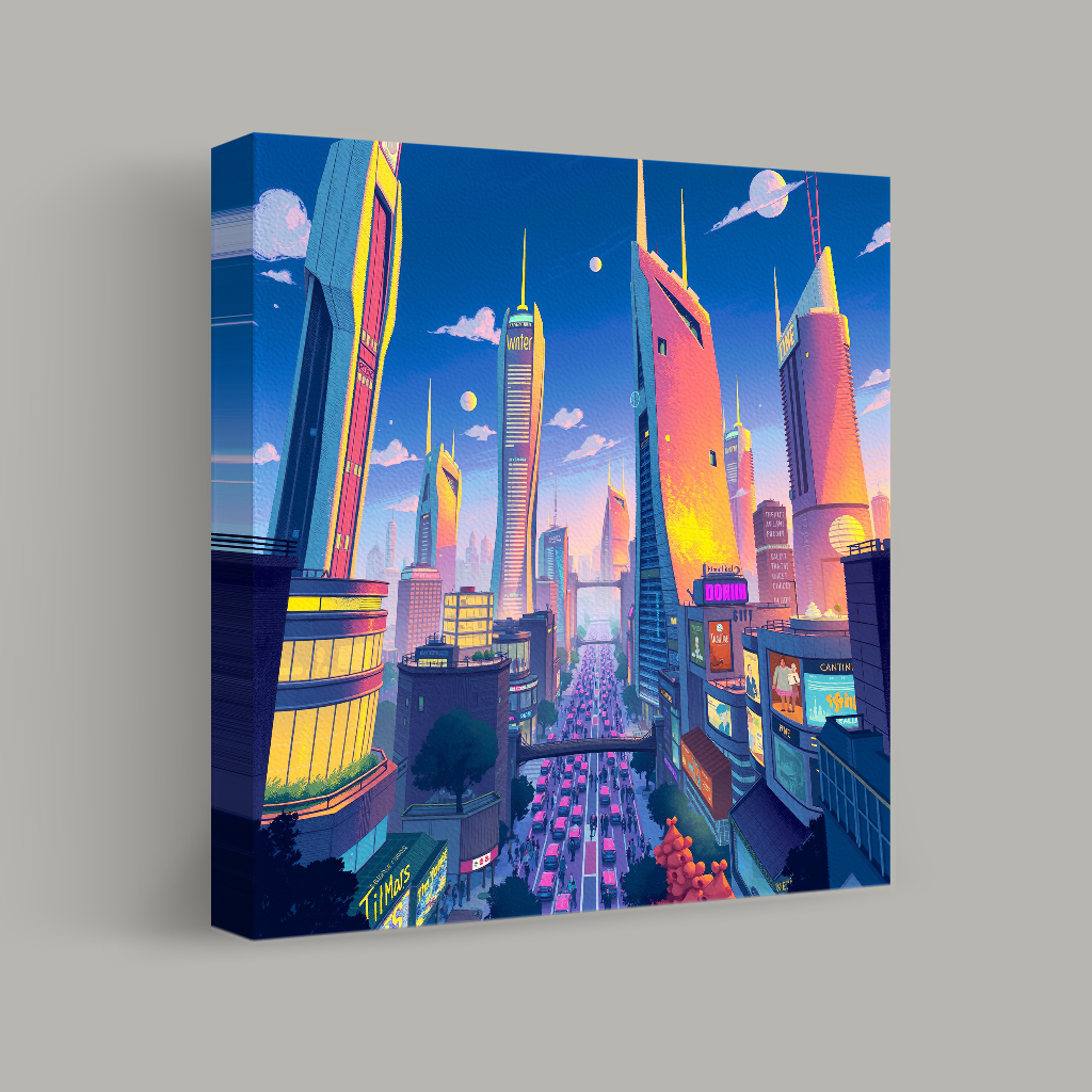 Skyscrapers of the Neon Horizon view 1