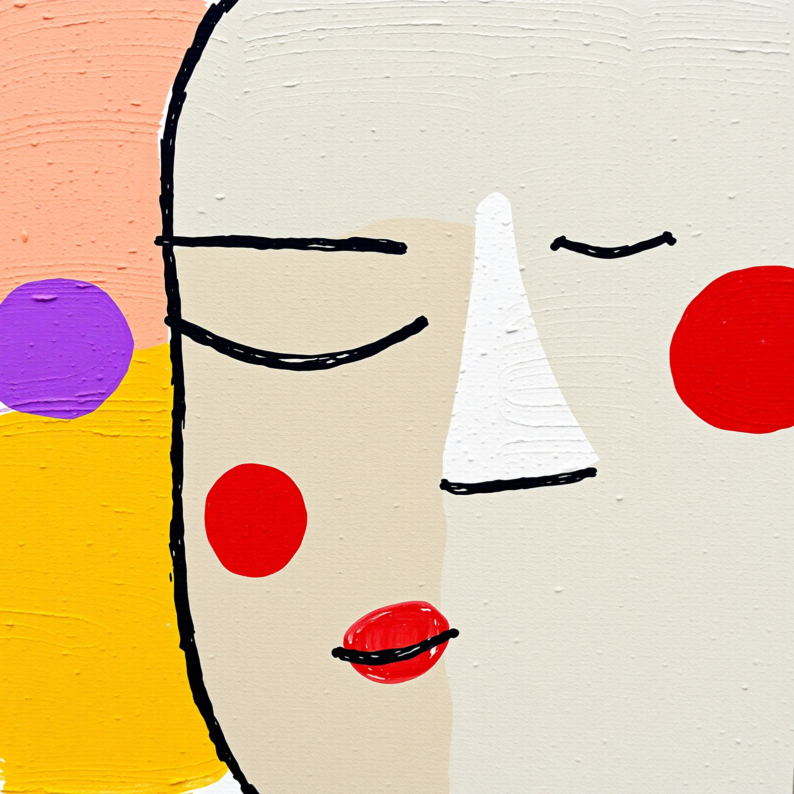 Abstract Face with Closed Eyes view 2