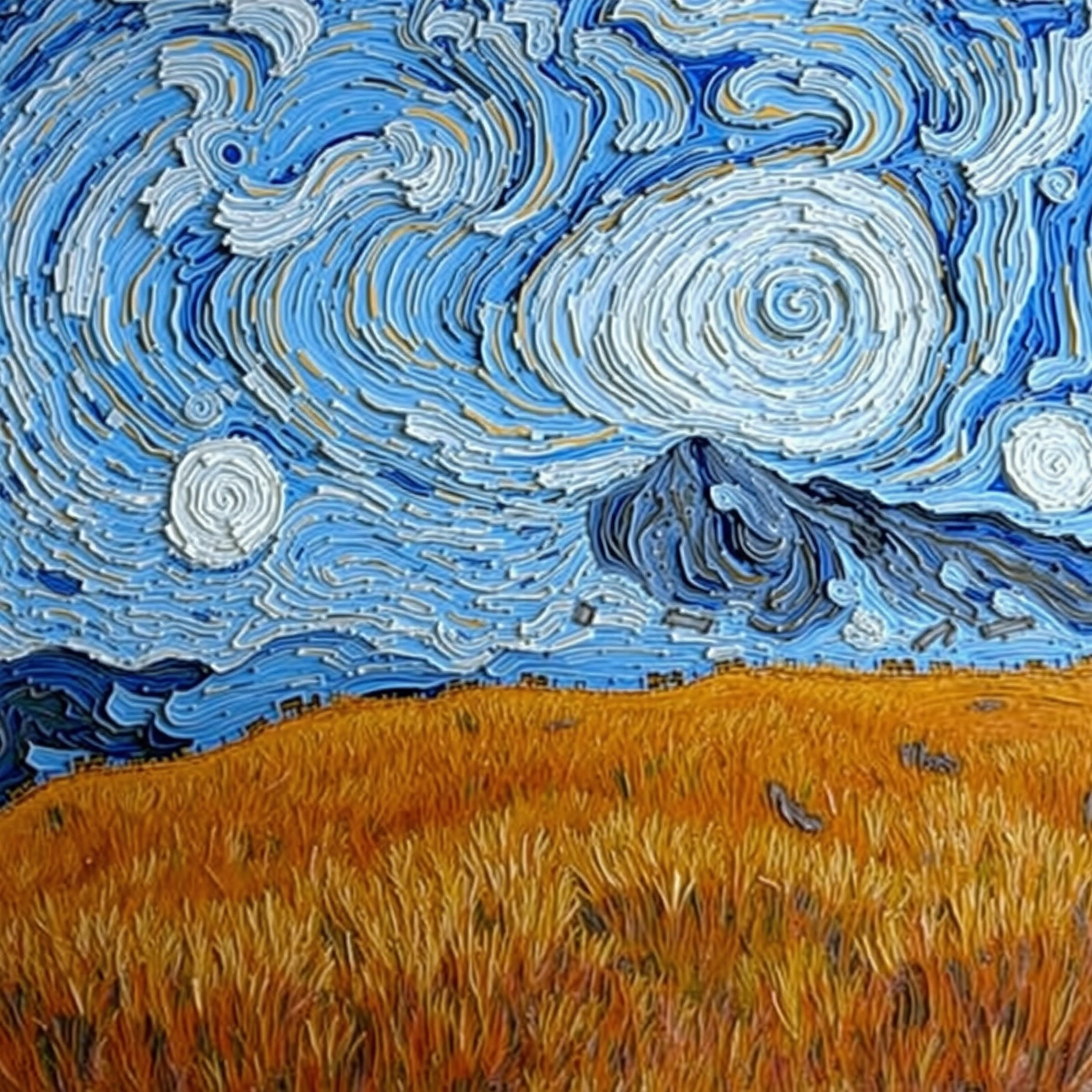 Swirling Skies Over Golden Fields view 2