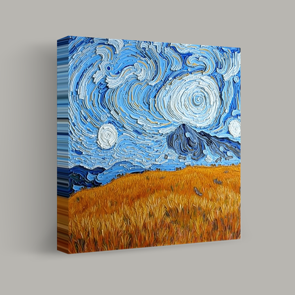 Swirling Skies Over Golden Fields view 1