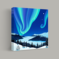 Northern Lights Over Snowy Lake thumbnail 1