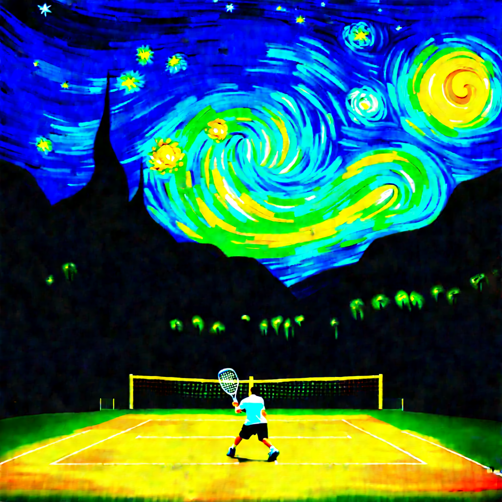 Tennis Under the Starry Night view 2