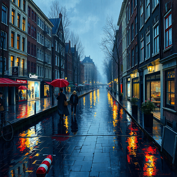 Rainy Reflections on Canal Street