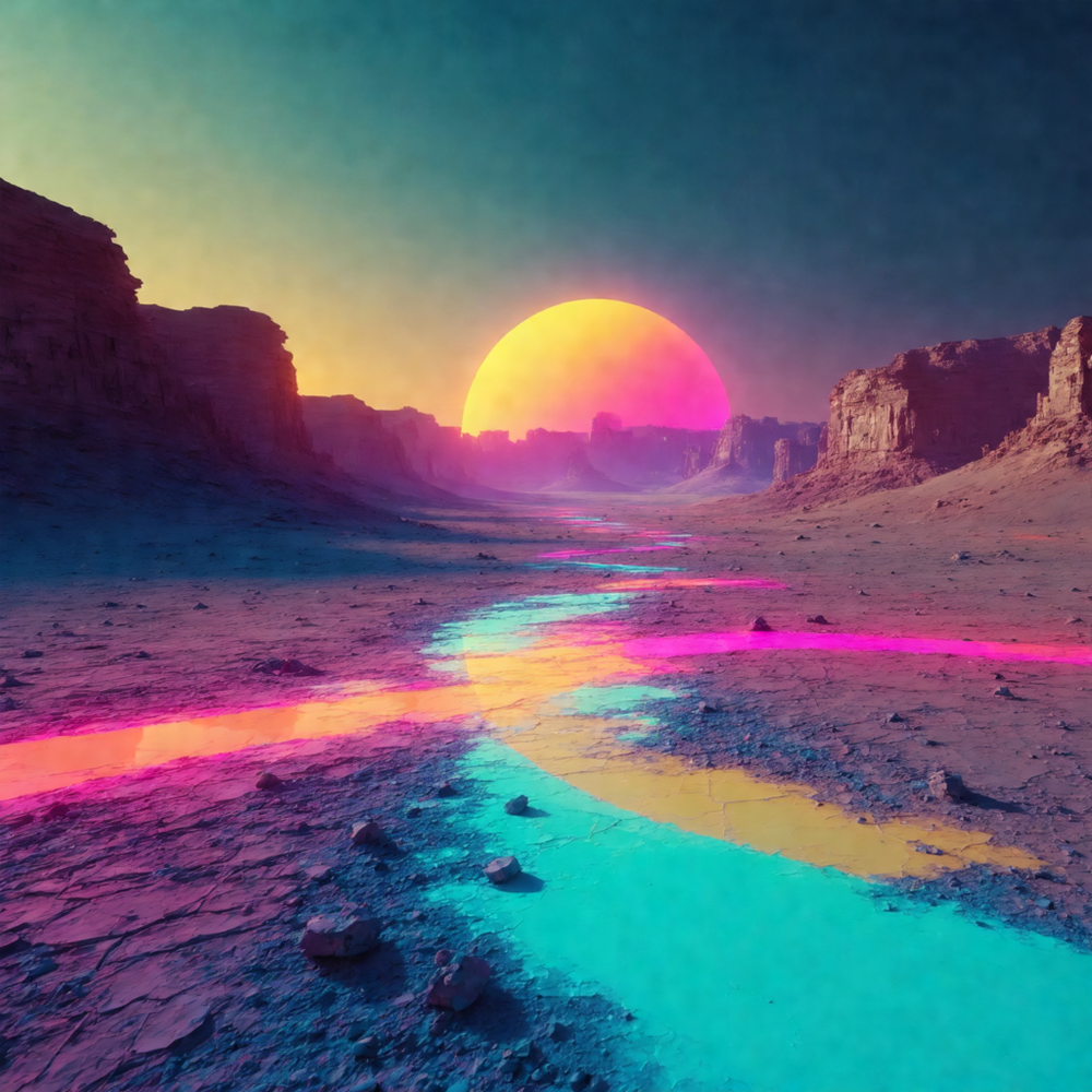 Neon Twilight Canyon view 2