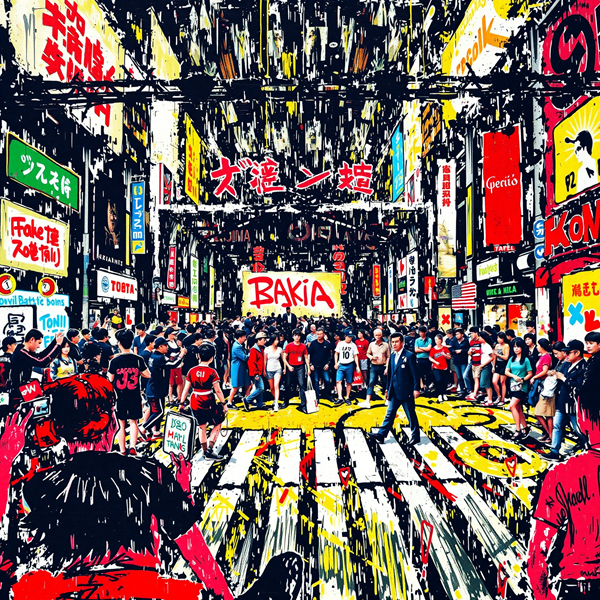 Chaos of the Neon Crosswalk