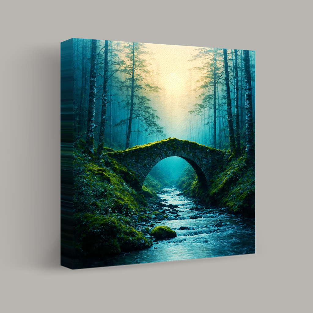 Dawn's Whisper Over the Stone Bridge view 1