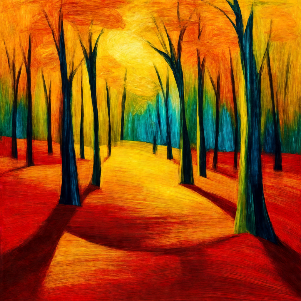 Autumn's Vibrant Pathway view 2