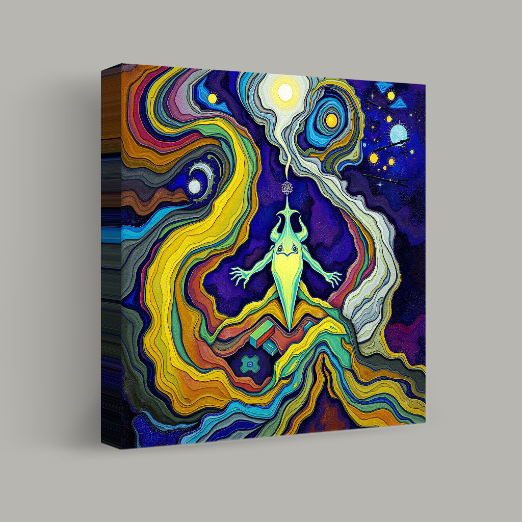 Cosmic Creature Amidst Swirling Galaxies view 1