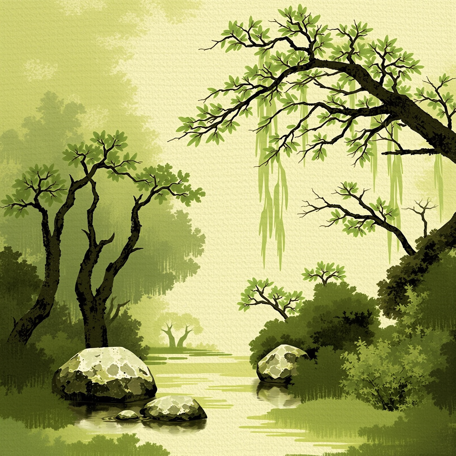 Serenity in Green Hues view 2