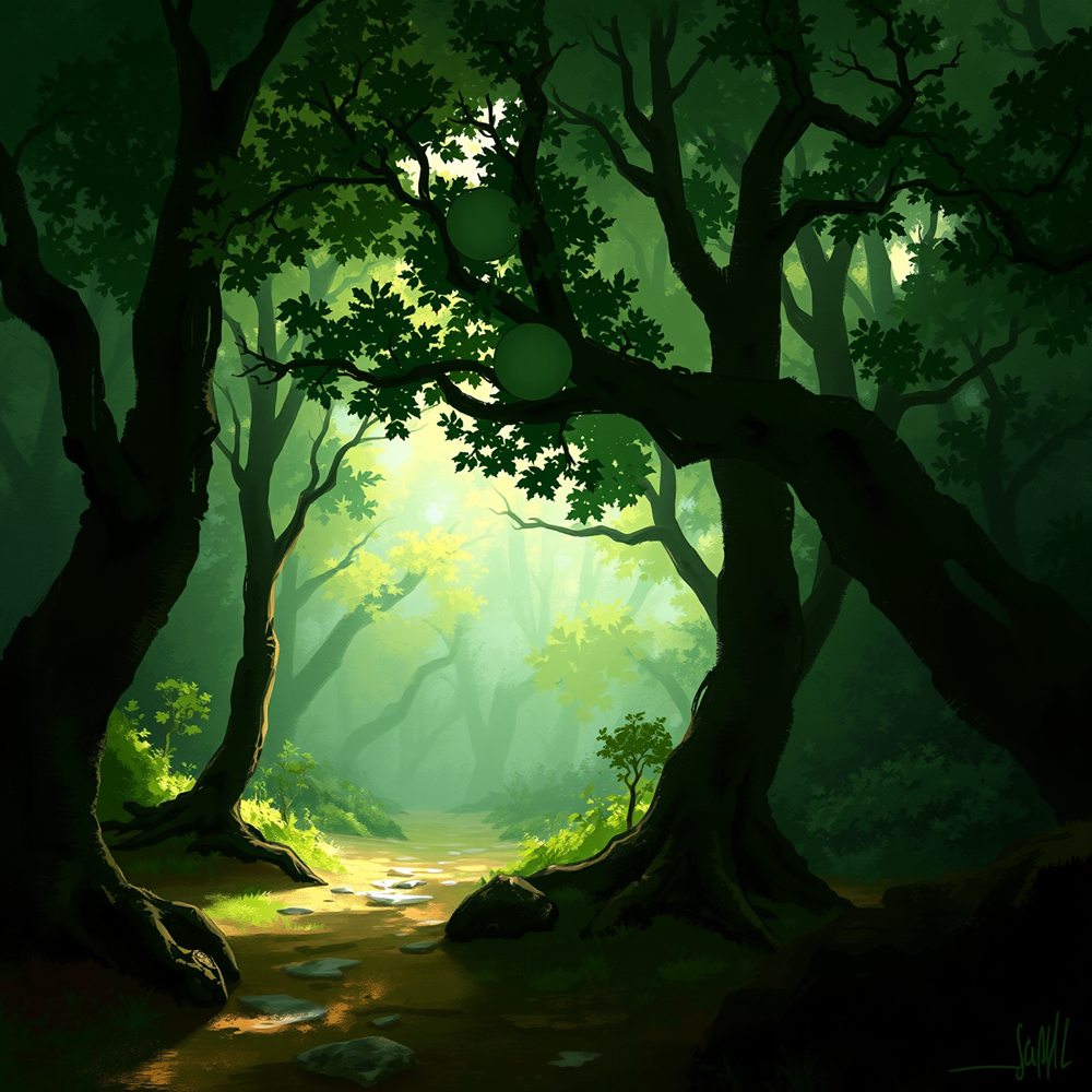 Pathway Through Enchanted Woods view 2
