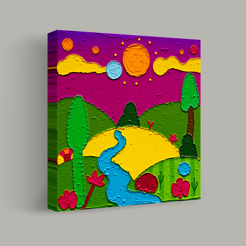 Whimsical Journey Through Colorful Meadows view 1