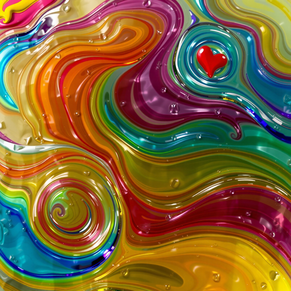 Swirling Rainbow Waves