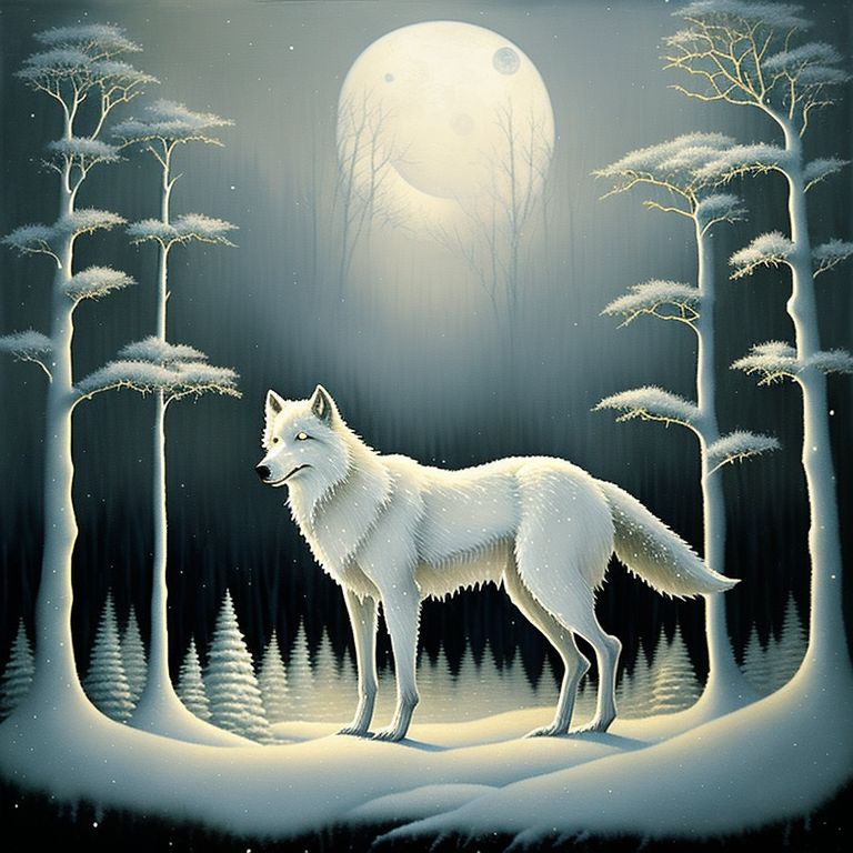Moonlit Solitude in a Winter Forest view 2