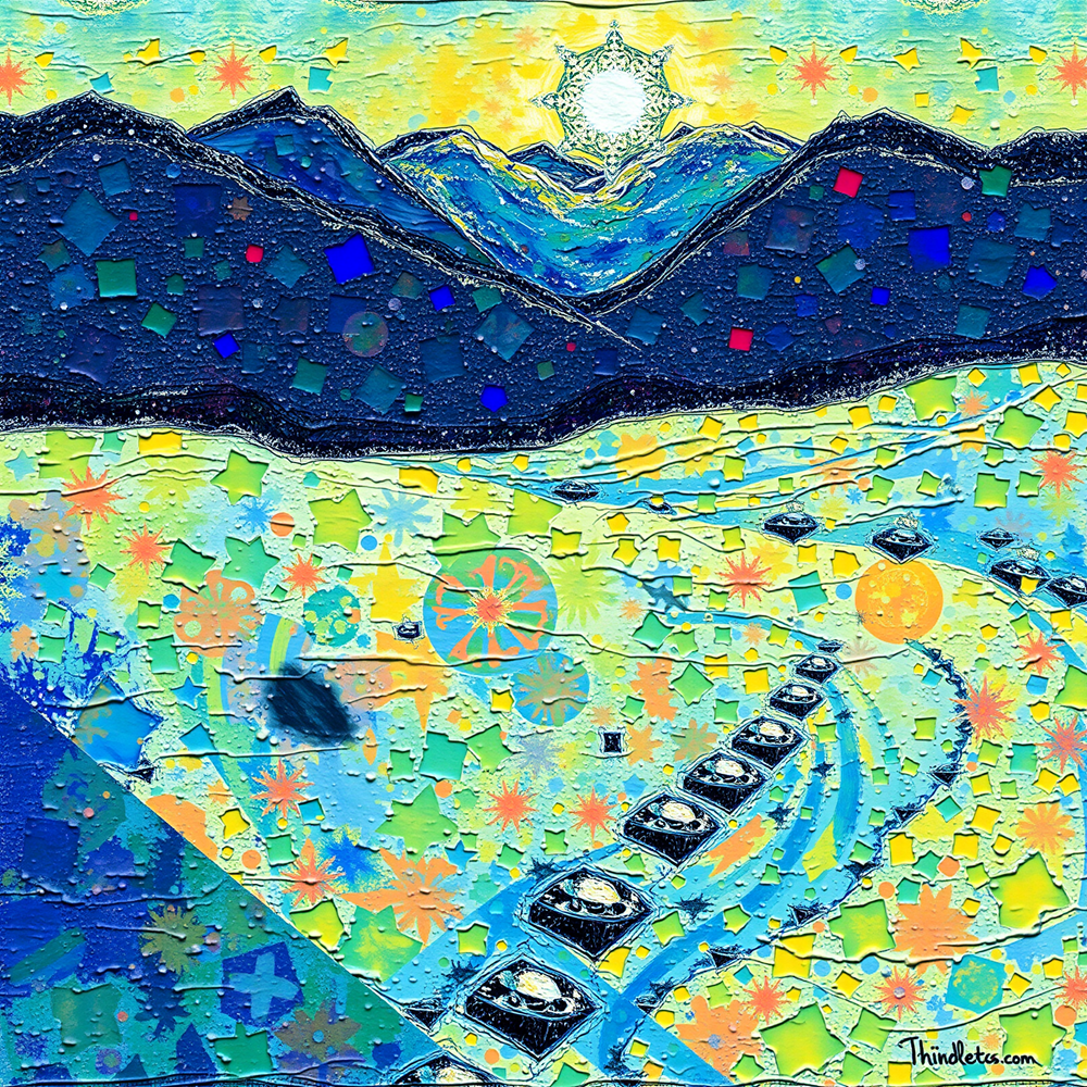 Sunlit Path Through Kaleidoscope Peaks view 2