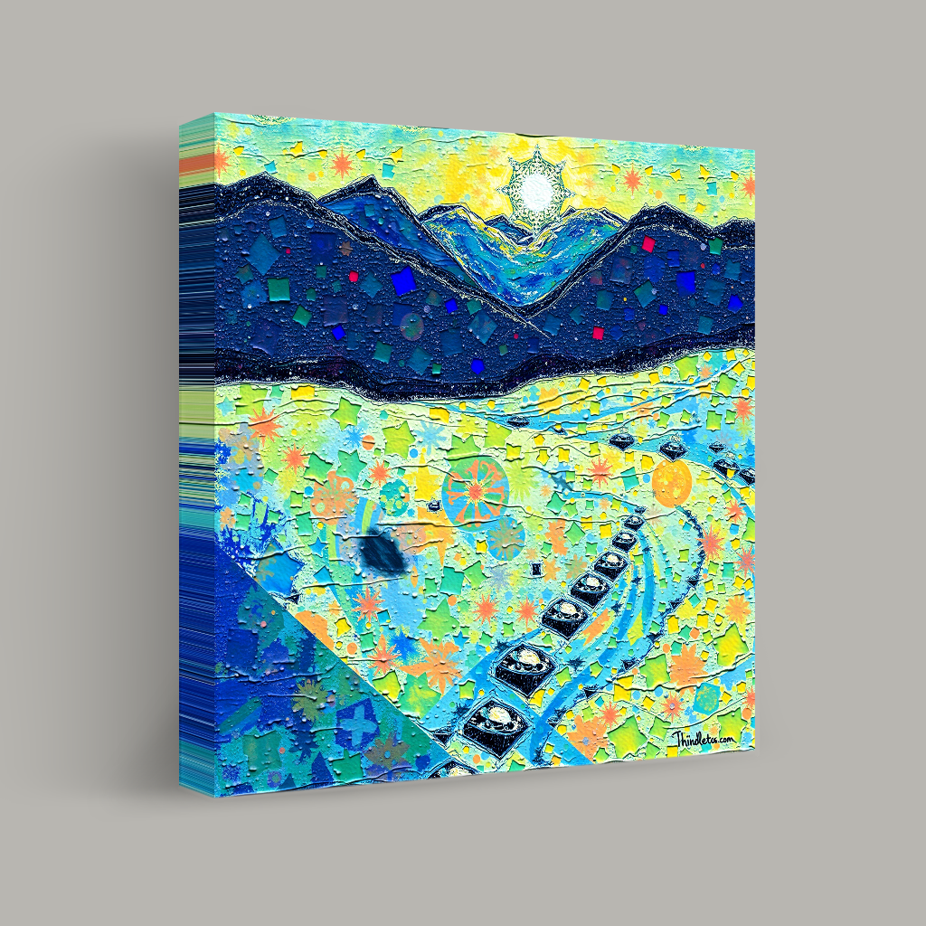 Sunlit Path Through Kaleidoscope Peaks view 1