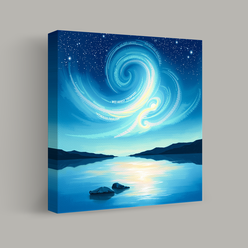 Starlit Swirl Over Tranquil Waters view 1