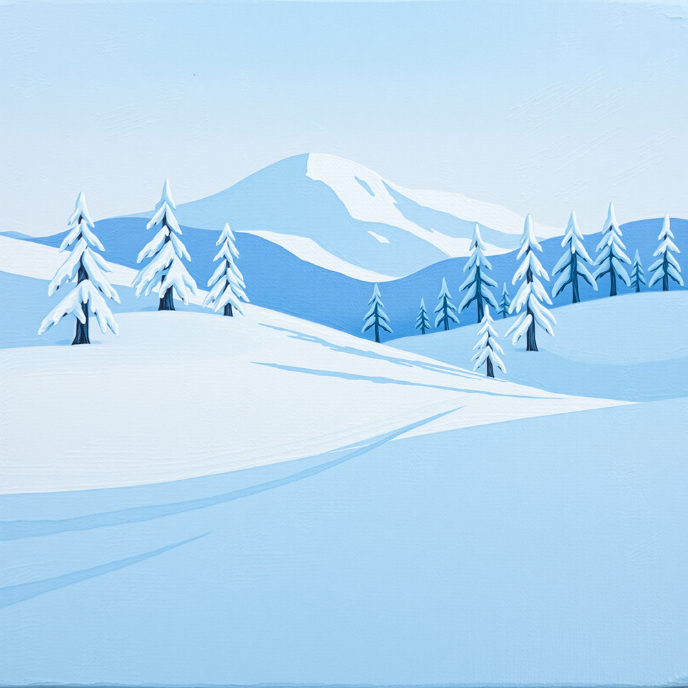 Snow-Capped Mountain and Trees view 2