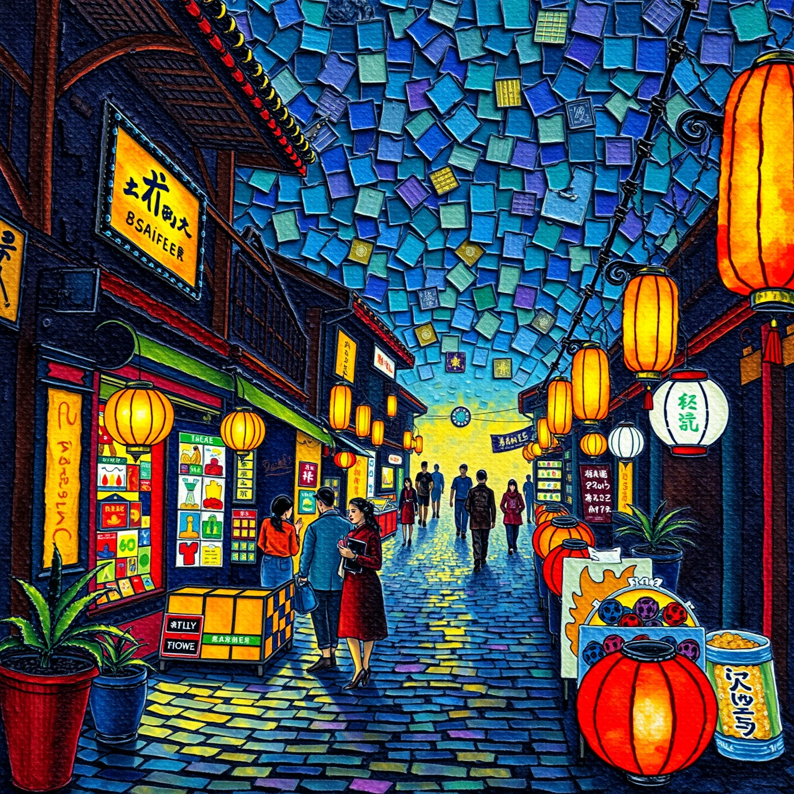 Evening Stroll Through Lantern Alley view 2