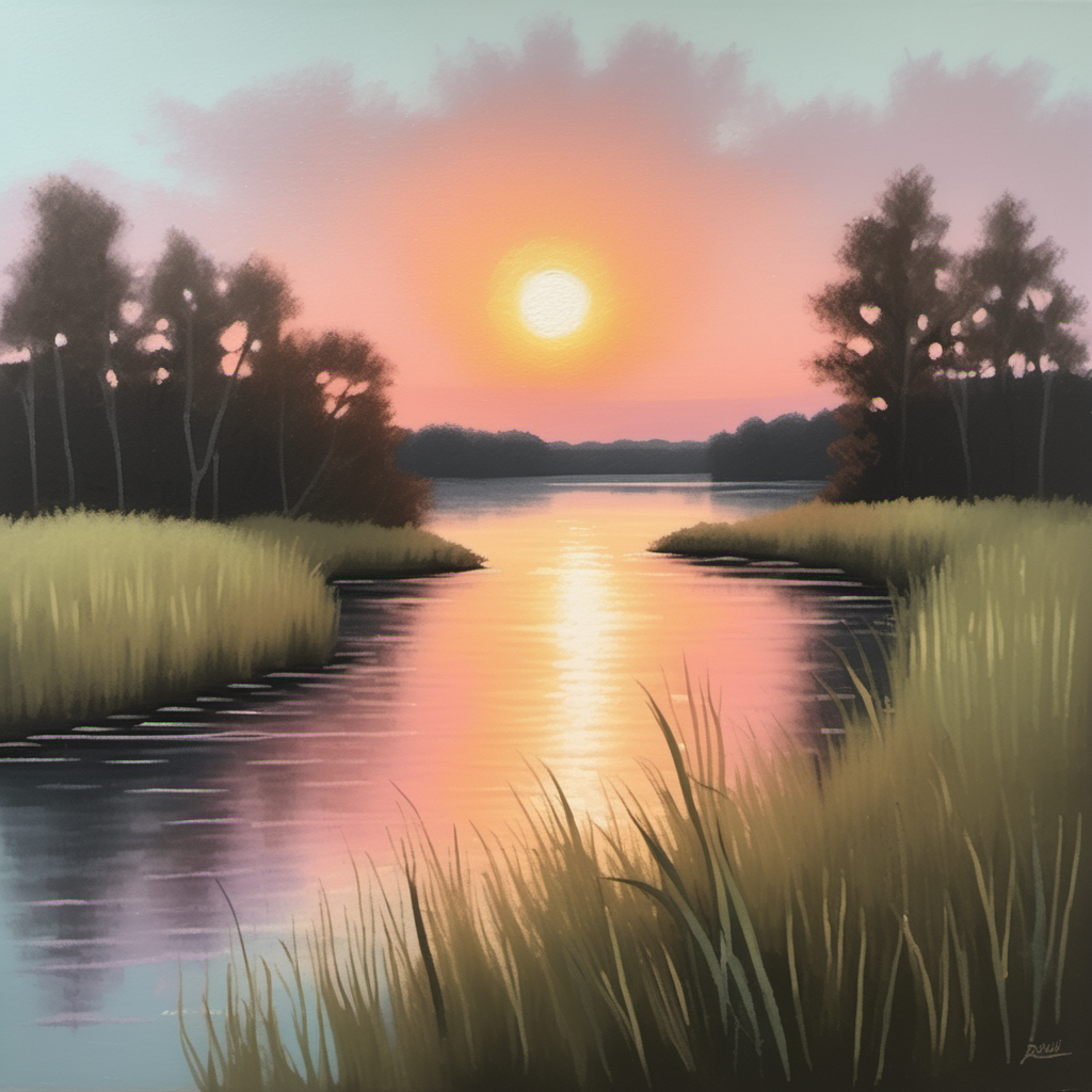 Sunset Over Tranquil Waters view 2