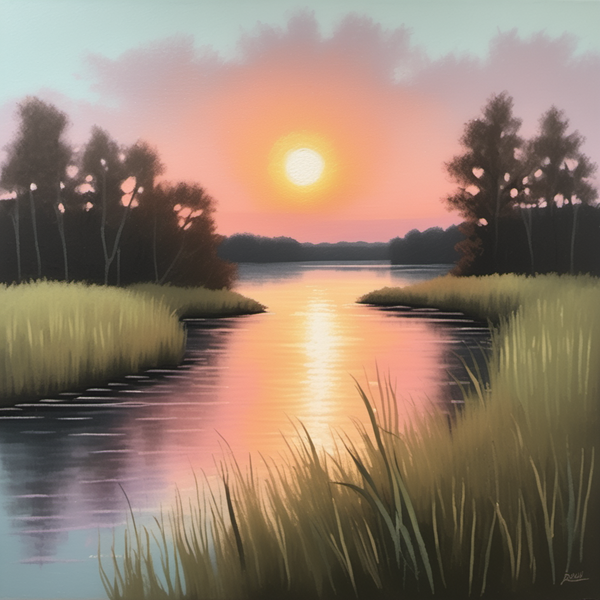 Sunset Over Tranquil Waters
