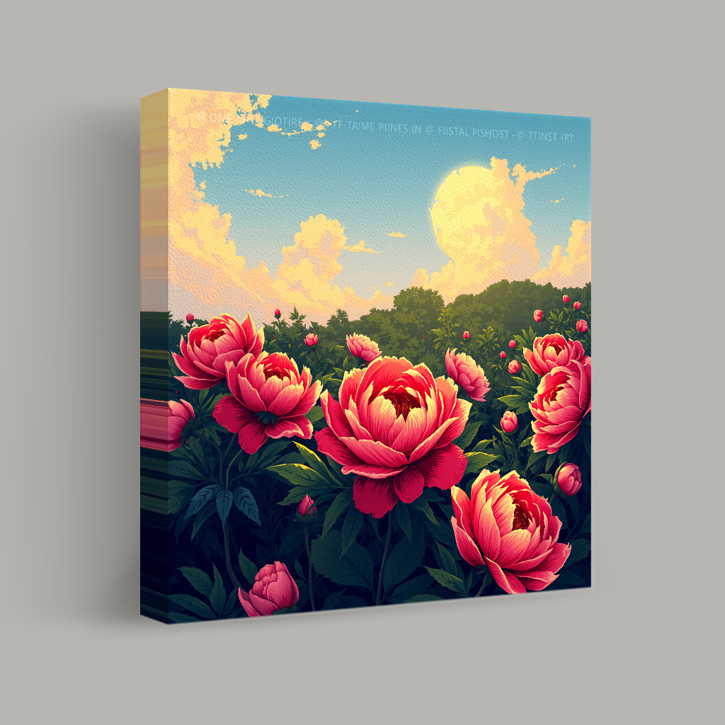 Sunset Over Blossom Field view 1