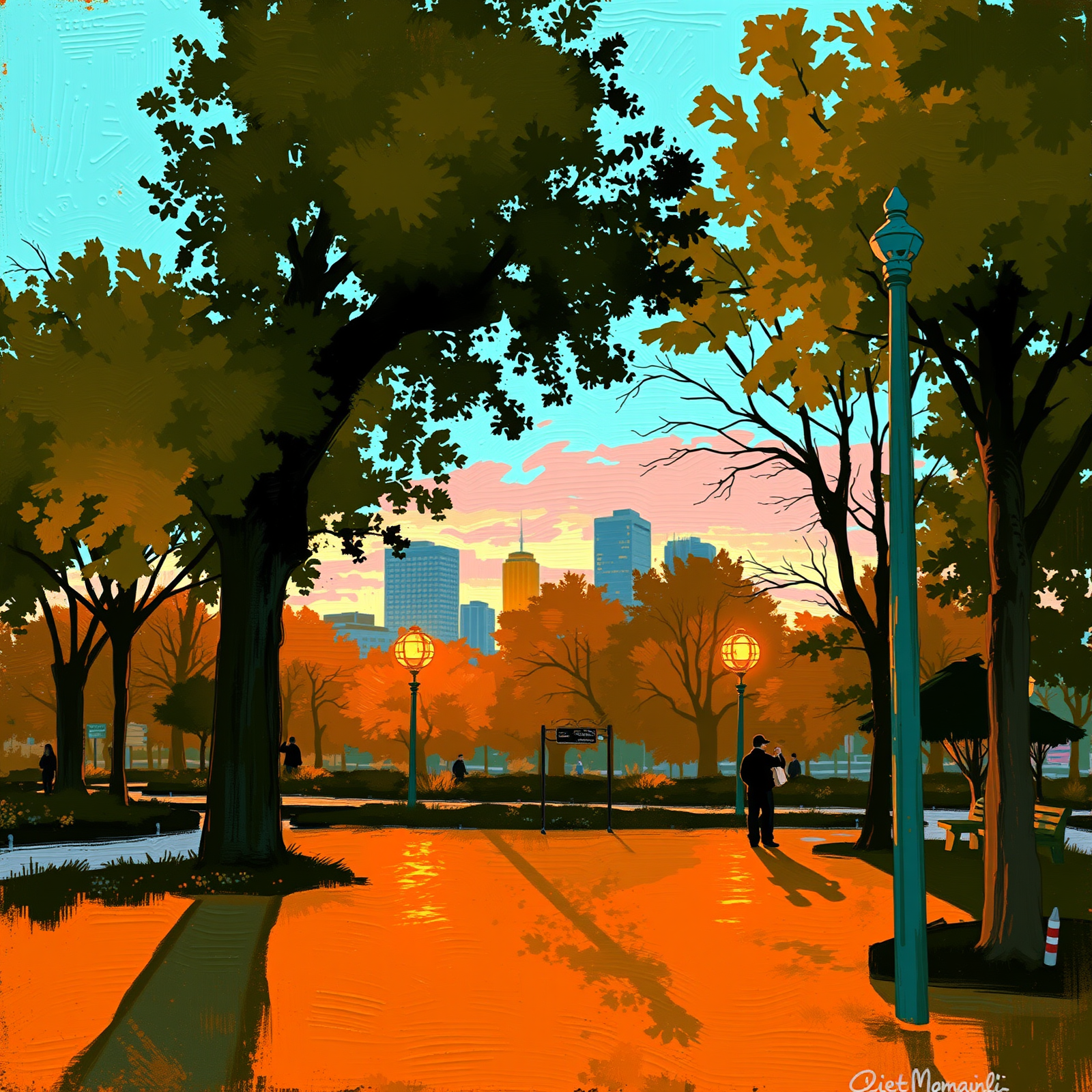 Autumn Stroll in the City Park view 2