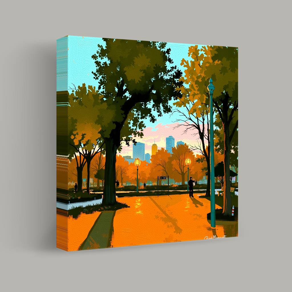 Autumn Stroll in the City Park view 1