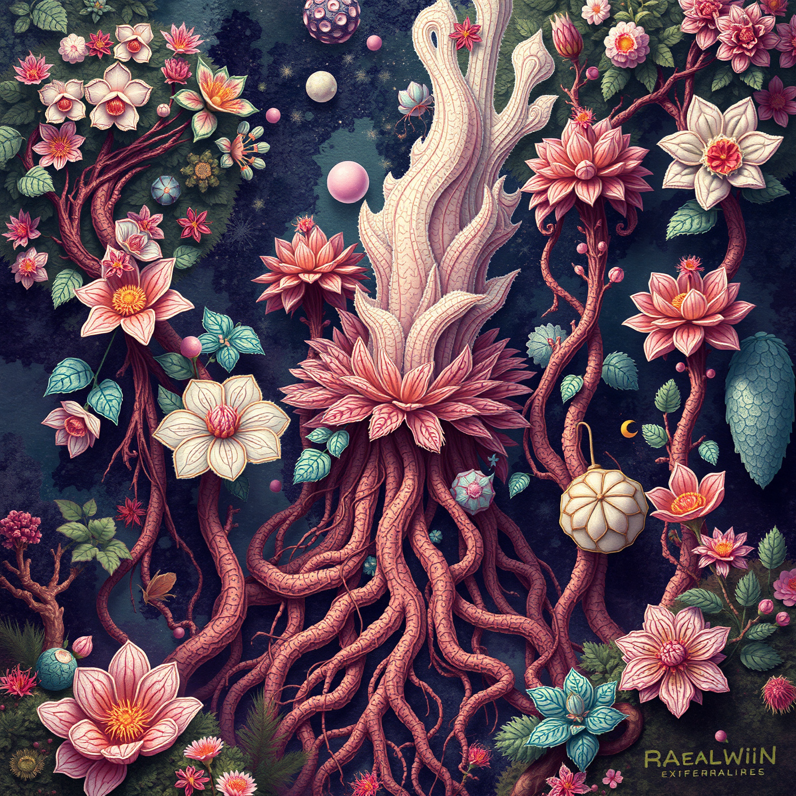 Enchanted Flora of the Cosmic Garden view 2