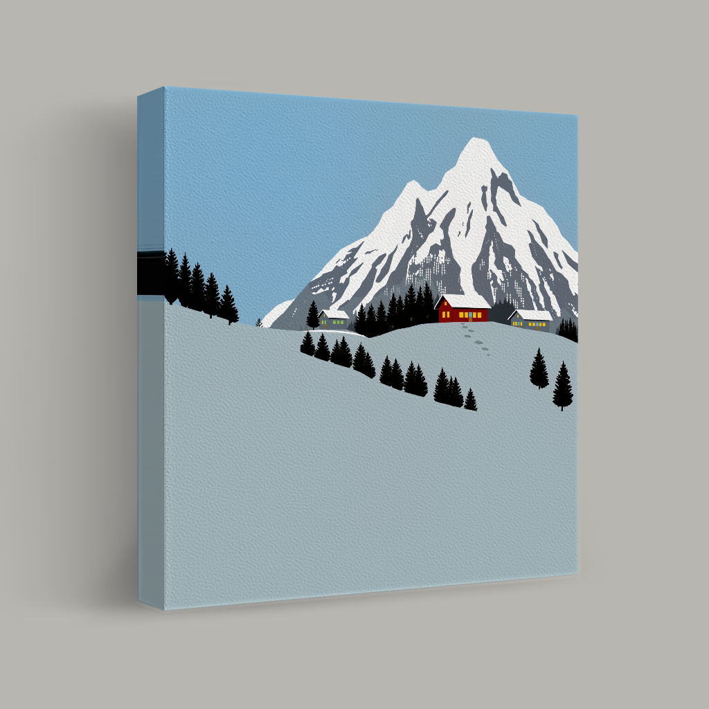 Solitude Beneath Snowy Peaks view 1