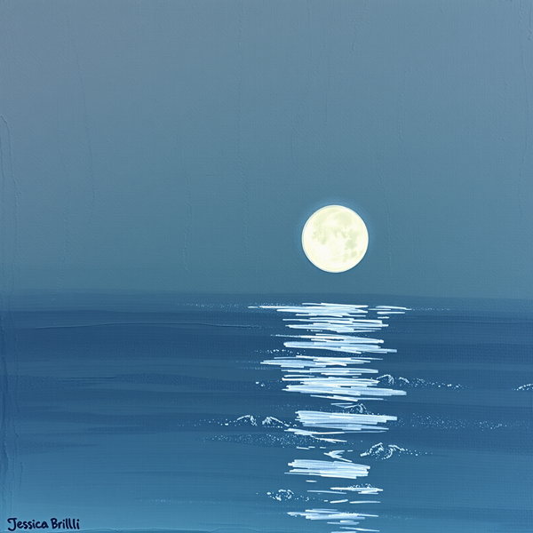 Moonlit Reflections Over Tranquil Waters