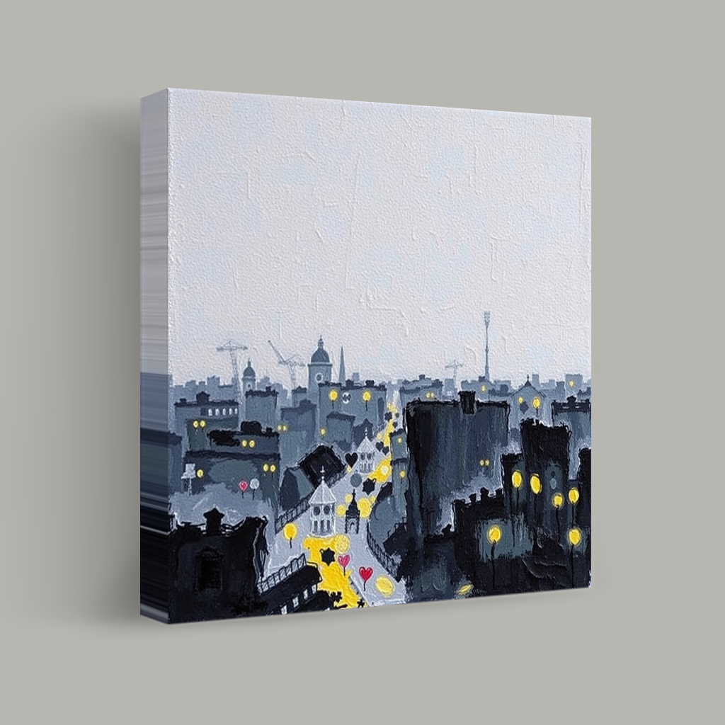 Twilight Over City Rooftops view 1