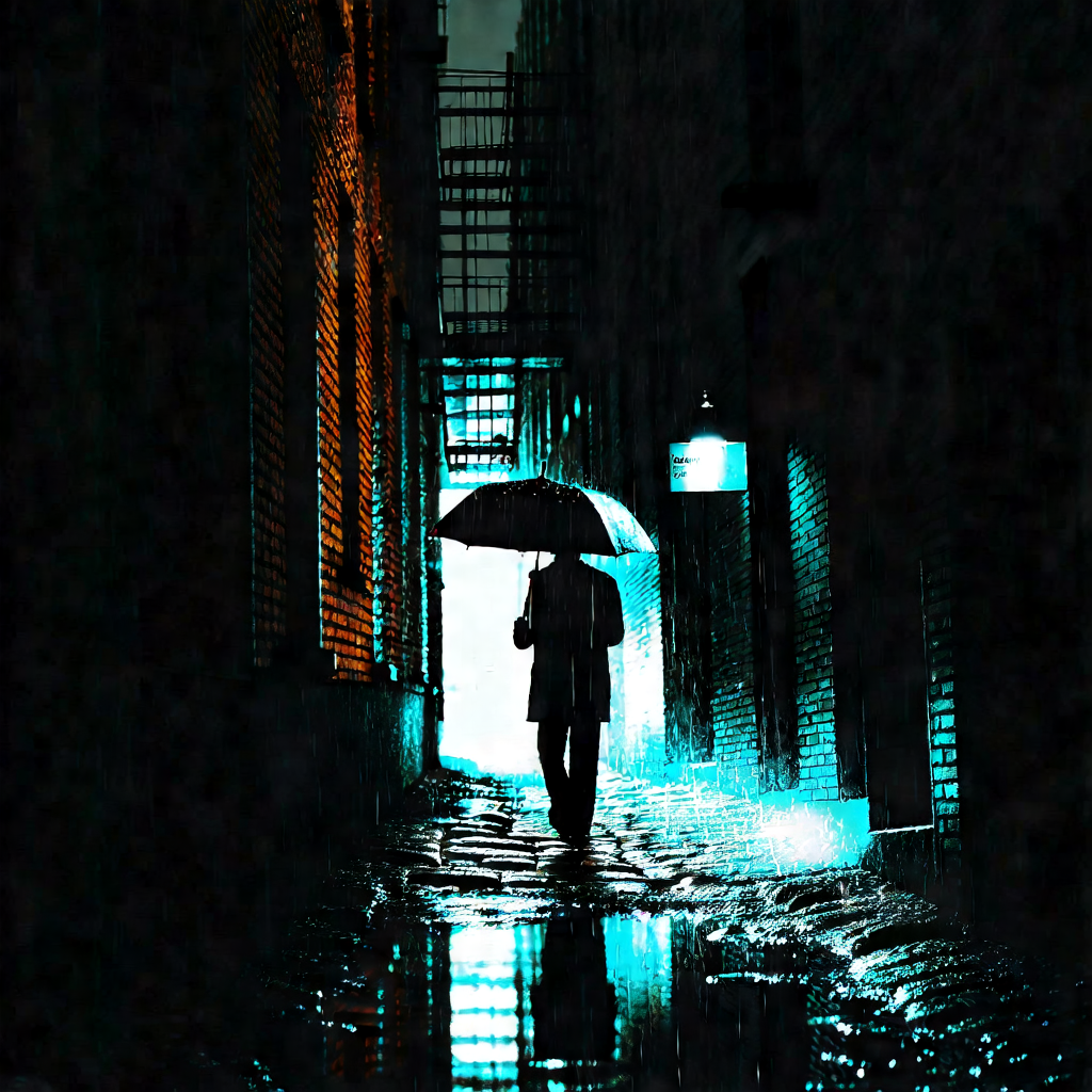 Shadows Under Rain-Soaked Streets view 2