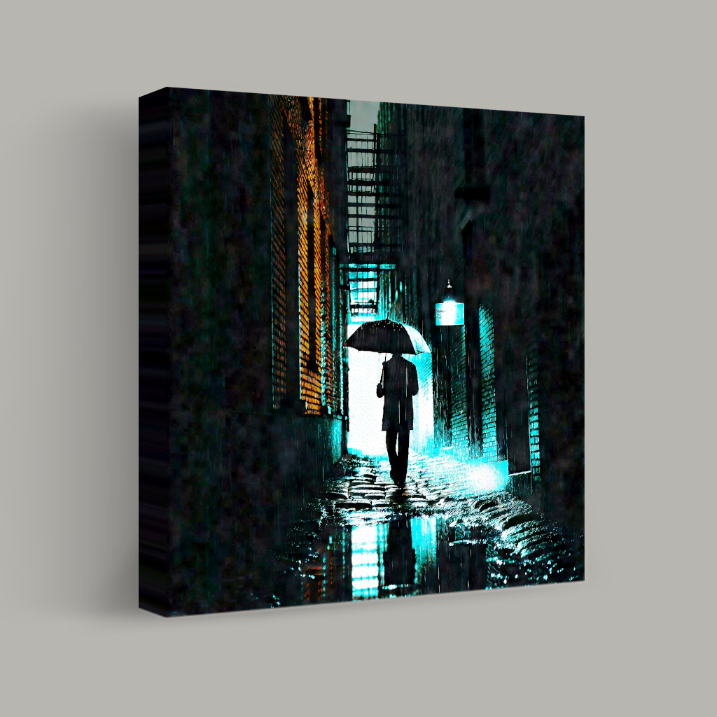 Shadows Under Rain-Soaked Streets view 1