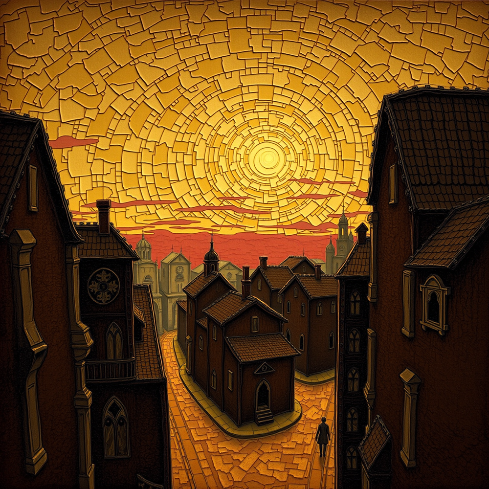 Mosaic Sunset over the Rooftops view 2