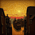 Mosaic Sunset over the Rooftops thumbnail 2